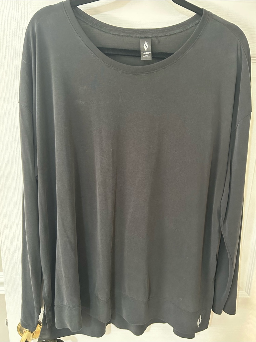 Skechers 2X Black Women's Long-Sleeve Crew Neck Shirt